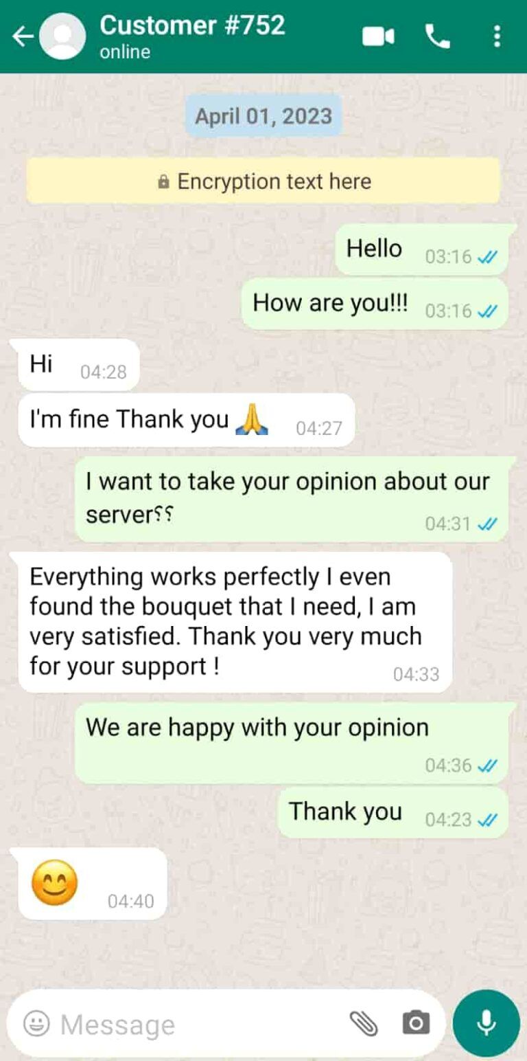 Customer WhatsApp Review